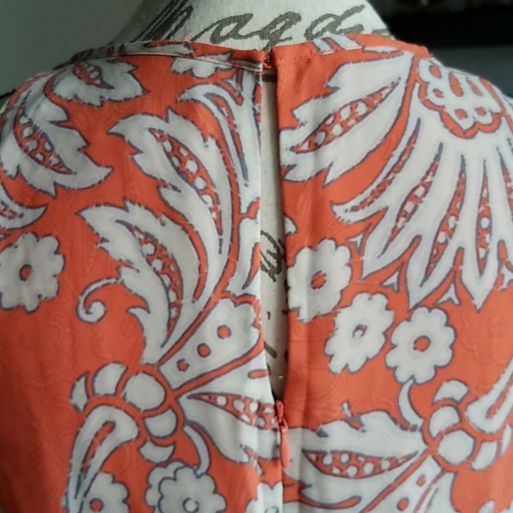 Ann‎ Taylor LOFT Orange Paisley Dress - Picture 6 of 10